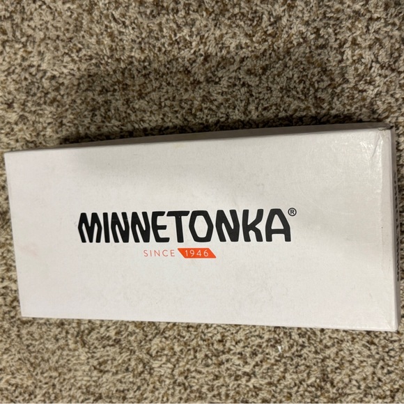 Navy Minnetonka Black Moccasins with Red and Blue Beadwork - Picture 7 of 12